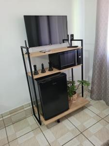Kuchyň nebo kuchyňský kout v ubytování Apartamento Aconchego Azul Pomerode