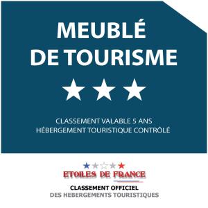 Logement avec piscine, classé 3 étoiles, de 42 m2 tout confort au calme pour un couple的证书、奖牌、标识或其他文件