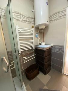 uma pequena casa de banho com lavatório e WC em Apartman Drina em Berilovac