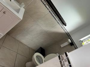 ダーバンにあるAndora Inn Bed and Breakfastの部屋の中にトイレ付きの小さなバスルーム