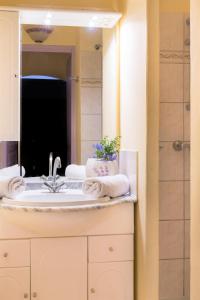 a bathroom with a sink and a mirror at Les Terrasses de Figanières in Figanières