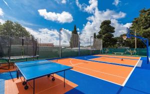 einen Tennisplatz mit zwei Tennistischen darauf in der Unterkunft Luxurious Villa Istra Kamen in Pula