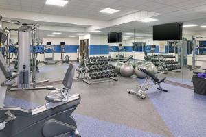 a fitness room with a gym with tread machines at Four Points by Sheraton Bellingham Hotel & Conference Center in Bellingham