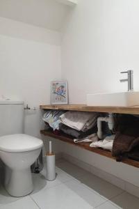 een badkamer met een toilet en een wastafel bij Welcome Villa moderne belle terrasse et jardin in LʼHay-les-Roses
