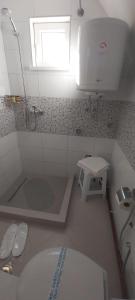 a bathroom with a shower and a toilet and a sink at Villa Bella in Ilidža +23 photos