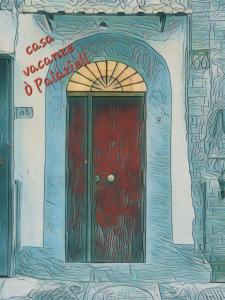 um desenho de uma porta num edifício em O' Palazziell em Nápoles