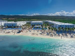 an aerial view of a resort on a beach at Riu Reggae - Adults Only - All Inclusive in Montego Bay