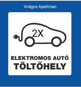 バラトンセメッシュにあるVirágos Apartman Balatonszemesの電気自動車の標識