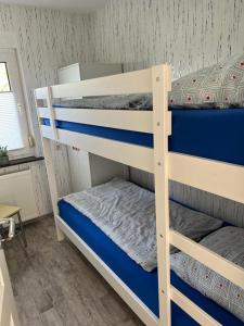 ノルデンにあるHaus Juist-Norddeichの二段ベッド2組が備わる客室です。