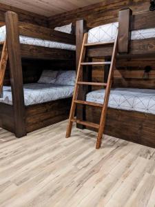 Palanda nebo palandy na pokoji v ubytování Lofted Pines Fun Family Friendly Cabin