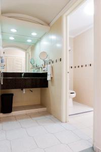 een badkamer met een wastafel en een toilet bij Hotel Aliana in Salamanca