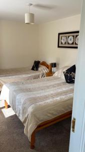 a bedroom with two beds in a room at Hill Sea View Cottage in Glengarriff