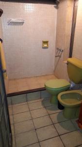 a bathroom with a green toilet and a sink at Departamento Los Nogales I in San Fernando del Valle de Catamarca