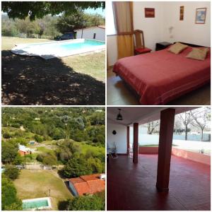 a collage of pictures of a bedroom and a pool at Casa Ana Tanti in Tanti