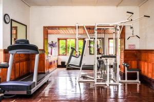 a gym with several tread machines in a room at amã Stays & Trails - Aberdeen, Coonoor in Wellington Town