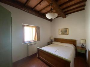 a bedroom with a bed and a window at Alloggio Laura in Residence Maremma in Castel del Piano