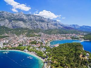 an aerial view of positano on the amalfi coast at Apartman Ivanto in Makarska