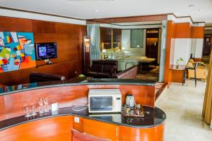 TV a/nebo společenská místnost v ubytování Hotel Savoy Homann