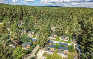 an aerial view of a home in a forest at Waldcamping Am Brombachsee in Pleinfeld
