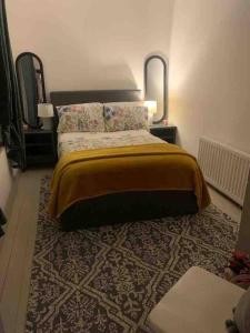 een slaapkamer met een groot bed en een tapijt bij Mary Grays Hideaway 2 Bedroom Irish Cottage 