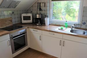 Kuchyň nebo kuchyňský kout v ubytování Ferienhaus "Am Deich 30"