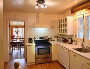 Kuchyň nebo kuchyňský kout v ubytování Chalets NABU La Sacacomie - Rivière - Billard