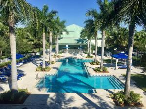 an overhead view of a swimming pool with palm trees at Apartment Provident Doral at The Blue-3 by Interhome in Miami