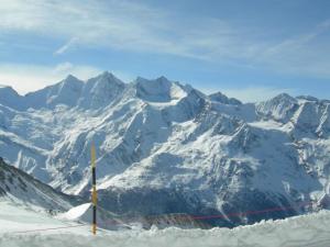 a view of a snow covered mountain range at Apartment Wiedersehen by Interhome in Saas-Grund