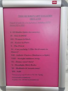 un menù rosa per la galleria d'arte della cucina nella piscina di The Burren Art Gallery built in 1798 a Tubber