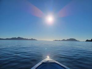 a view from the front of a boat in the water at Casa Patricia in Loreto