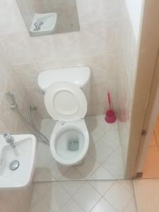 a bathroom with a toilet and a sink at Rudra Residence Apartment in Colombo