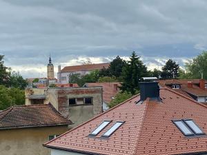 ヴァラジュディンにあるApartment in the city centerの窓の上に並ぶ屋根