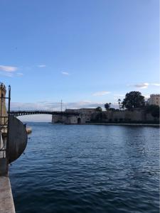 a view of a river with a bridge in the background at Downtown Lodge Museum in Taranto