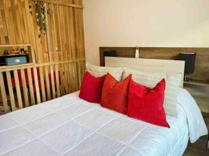 Una cama o camas en una habitación de Estudio en Palermo con balcon y edificio con amenities