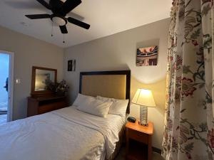 a bedroom with a bed and a ceiling fan at Almi in Washington