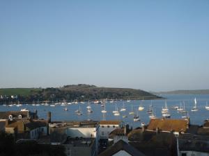 a view of a harbor with boats in the water at Jacobs Ladder Inn & Brewery in Falmouth