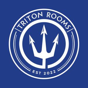 a logo for the triton roams team at Triton Rooms in Lefkandi Chalkidas