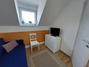 Televízia a/alebo spoločenská miestnosť v ubytovaní Golden Beach apartments