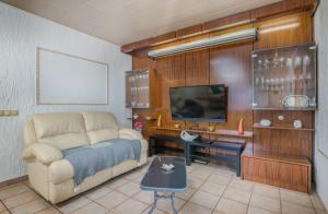 a living room with a couch and a tv at Holiday home Nika in Linardići
