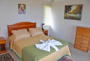 Łóżko lub łóżka w pokoju w obiekcie Hotel Tekarera - Kainga Nui