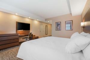 a hotel room with a large bed and a television at Best Western PLUS Mission City Lodge in Mission City