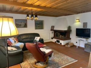 A television and/or entertainment centre at Lilly Chalet- Apartments with private sauna, close to ski lifts