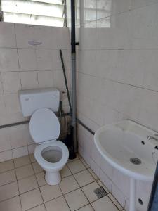 a bathroom with a toilet and a sink at Basung Homestay Sinsuran in Kota Kinabalu