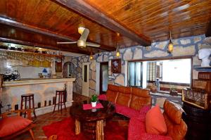 - un salon avec un canapé et un bar dans l'établissement Apartment Jovicevic, à Rijeka Crnojevića