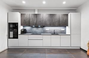 Kuchyň nebo kuchyňský kout v ubytování Apartmány Čistá