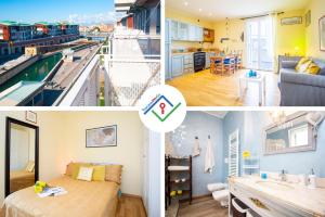 a collage of photos of a apartment at Vedo il Mare by TuscanyWeGo in Livorno