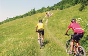 un grupo de personas montando bicicletas por una colina en Apt, Apecchio en Apecchio