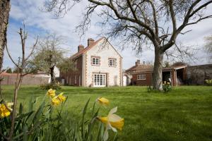 a house with yellow flowers in the yard at 2 Dix Cottages in Thornham