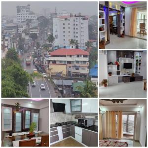 a collage of photos of buildings and a city at Olive Celestina in Kottayam