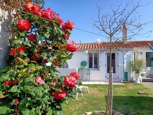 ein Haus mit Rosen an der Seite in der Unterkunft La Maison du Marin in Saint-Gilles-Croix-de-Vie
